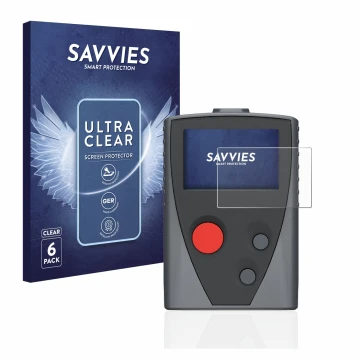 Vorderseite einer Produktverpackung mit dem Markenlogo Savvies. Daneben ist das Gerät Swissphone Boss 935 mit dem zugehörigen 
