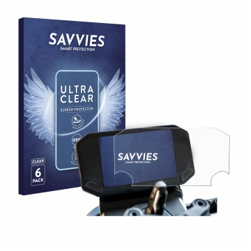 Vorderseite einer Produktverpackung mit dem Markenlogo Savvies. Daneben ist das Gerät VOGE 350 AC mit dem zugehörigen Displays