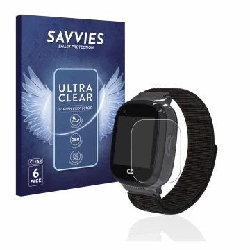 Vorderseite einer Produktverpackung mit dem Markenlogo Savvies. Daneben ist das Gerät Pthtechus 4G GPS T30 mit dem zugehörigen