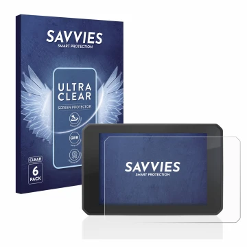 Vorderseite einer Produktverpackung mit dem Markenlogo Savvies. Daneben ist das Gerät FIT-EBIKE Display Comfort mit dem zugehö