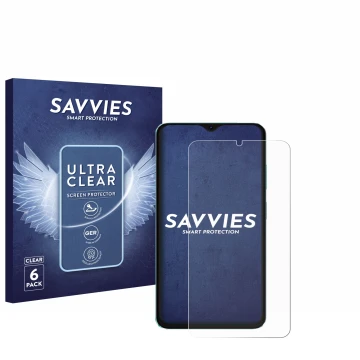 Vorderseite einer Produktverpackung mit dem Markenlogo Savvies. Daneben ist das Gerät Oscal C70 mit dem zugehörigen Displaysch