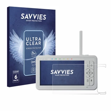Vorderseite einer Produktverpackung mit dem Markenlogo Savvies. Daneben ist das Gerät Babysense HD S2 5