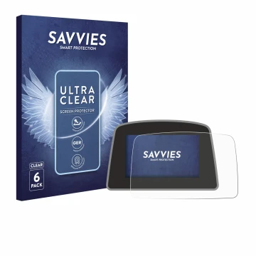 Vorderseite einer Produktverpackung mit dem Markenlogo Savvies. Daneben ist das Gerät PowaKaddy C2i mit dem zugehörigen Displa