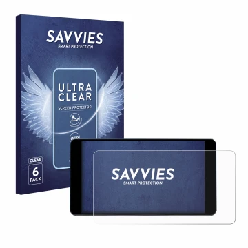 Vorderseite einer Produktverpackung mit dem Markenlogo Savvies. Daneben ist das Gerät Zontes 350D mit dem zugehörigen Displays