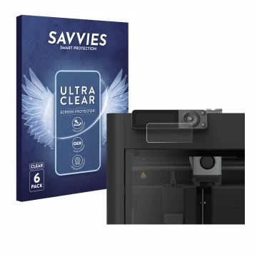 Vorderseite einer Produktverpackung mit dem Markenlogo Savvies. Daneben ist das Gerät Bambu Lab P1S 3D Printer mit dem zugehör
