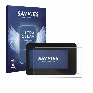 Vorderseite einer Produktverpackung mit dem Markenlogo Savvies. Daneben ist das Gerät Shimano Steps SC-EN600 mit dem zugehörig