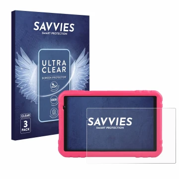 Vorderseite einer Produktverpackung mit dem Markenlogo Savvies. Daneben ist das Gerät Aocwei x500 mit dem zugehörigen Displays