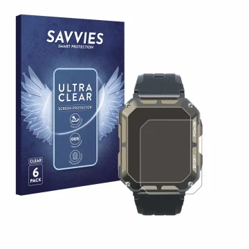 Vorderseite einer Produktverpackung mit dem Markenlogo Savvies. Daneben ist das Gerät Blackview C20Pro 1.83