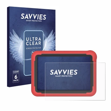 Vorderseite einer Produktverpackung mit dem Markenlogo Savvies. Daneben ist das Gerät Launch X-431 ProV5 2023 (10,1