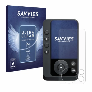 Vorderseite einer Produktverpackung mit dem Markenlogo Savvies. Daneben ist das Gerät Profoto Connect Pro mit dem zugehörigen 