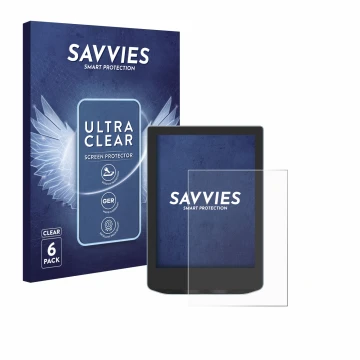 Vorderseite einer Produktverpackung mit dem Markenlogo Savvies. Daneben ist das Gerät Vivlio Light mit dem zugehörigen Display
