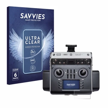Vorderseite einer Produktverpackung mit dem Markenlogo Savvies. Daneben ist das Gerät Graupner MC-32ex mit dem zugehörigen Dis