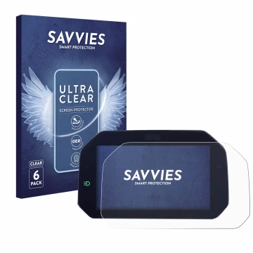 Vorderseite einer Produktverpackung mit dem Markenlogo Savvies. Daneben ist das Gerät BMW R 1250 GS 2023 TFT 6.5