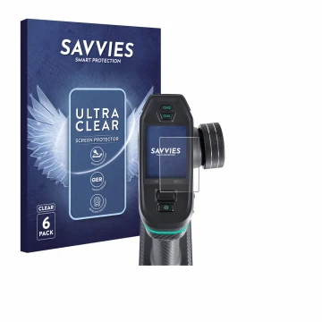 Vorderseite einer Produktverpackung mit dem Markenlogo Savvies. Daneben ist das Gerät DumboRC DDF-350 mit dem zugehörigen Disp