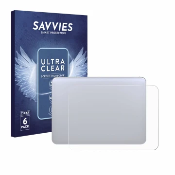 Vorderseite einer Produktverpackung mit dem Markenlogo Savvies. Daneben ist das Gerät Apple Magic 3 (Touch Trackpad) mit dem z
