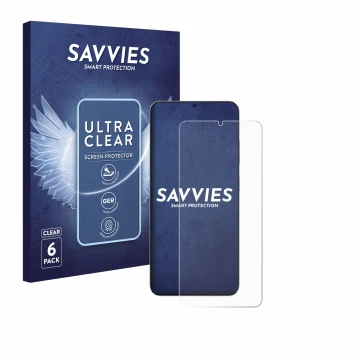 Vorderseite einer Produktverpackung mit dem Markenlogo Savvies. Daneben ist das Gerät Blackview Oscal Tiger 10 mit dem zugehör