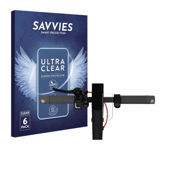 Vorderseite einer Produktverpackung mit dem Markenlogo Savvies. Daneben ist das Gerät Xiaomi Mi 4 Lite E-Scooter (2. Gen.) mit