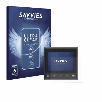 Vorderseite einer Produktverpackung mit dem Markenlogo Savvies. Daneben ist das Gerät B&G Triton 2 mit dem zugehörigen Display