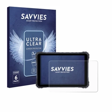 Vorderseite einer Produktverpackung mit dem Markenlogo Savvies. Daneben ist das Gerät Topicon MDT865 mit dem zugehörigen Displ