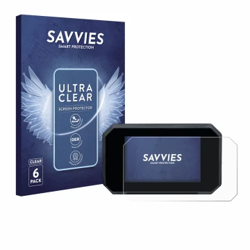Vorderseite einer Produktverpackung mit dem Markenlogo Savvies. Daneben ist das Gerät Suzuki GSX-8S 2024 mit dem zugehörigen D