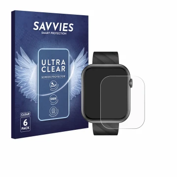 Vorderseite einer Produktverpackung mit dem Markenlogo Savvies. Daneben ist das Gerät Bekomiya Smartwatch 2