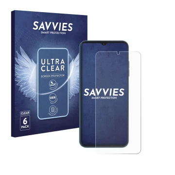 Vorderseite einer Produktverpackung mit dem Markenlogo Savvies. Daneben ist das Gerät Hotwav Note 13 Pro mit dem zugehörigen D