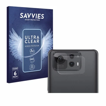 Vorderseite einer Produktverpackung mit dem Markenlogo Savvies. Daneben ist das Gerät ASUS ZenFone 12 Ultra (NUR Kameraschutz)