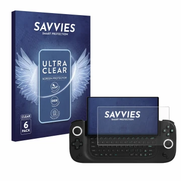 Vorderseite einer Produktverpackung mit dem Markenlogo Savvies. Daneben ist das Gerät Antec Core HS mit dem zugehörigen Displa