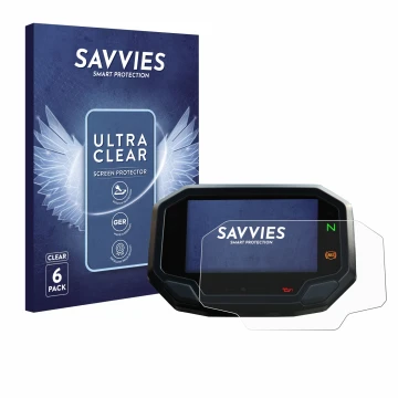 Vorderseite einer Produktverpackung mit dem Markenlogo Savvies. Daneben ist das Gerät Kawasaki Versys 650 2022+ mit dem zugehö