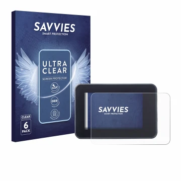 Vorderseite einer Produktverpackung mit dem Markenlogo Savvies. Daneben ist das Gerät Yamaha MT-07 2023 mit dem zugehörigen Di