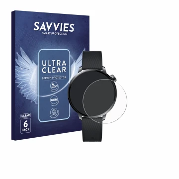 Vorderseite einer Produktverpackung mit dem Markenlogo Savvies. Daneben ist das Gerät Oppo Watch X2 Mini mit dem zugehörigen D