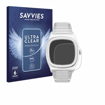 Vorderseite einer Produktverpackung mit dem Markenlogo Savvies. Daneben ist das Gerät Timex Reissue 1983 E mit dem zugehörigen