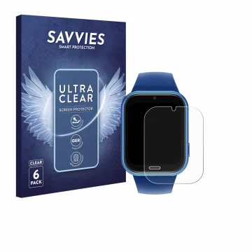 Vorderseite einer Produktverpackung mit dem Markenlogo Savvies. Daneben ist das Gerät CATGIFF X53 mit dem zugehörigen Displays