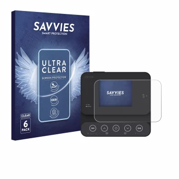Vorderseite einer Produktverpackung mit dem Markenlogo Savvies. Daneben ist das Gerät ISDT K2Zip mit dem zugehörigen Displaysc
