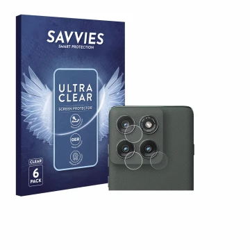 Vorderseite einer Produktverpackung mit dem Markenlogo Savvies. Daneben ist das Gerät Motorola Edge (2025) (NUR Kameraschutz) 