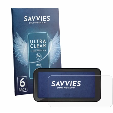 Vorderseite einer Produktverpackung mit dem Markenlogo Savvies. Daneben ist das Gerät Aoocci C6 Pro 6.25