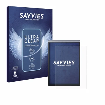 Vorderseite einer Produktverpackung mit dem Markenlogo Savvies. Daneben ist das Gerät iflytek Ainote Air 2 mit dem zugehörigen