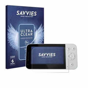 Vorderseite einer Produktverpackung mit dem Markenlogo Savvies. Daneben ist das Gerät Philips Avent SCD951/26 mit dem zugehöri