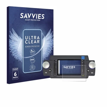 Vorderseite einer Produktverpackung mit dem Markenlogo Savvies. Daneben ist das Gerät ESU Ecos 50220 mit dem zugehörigen Displ
