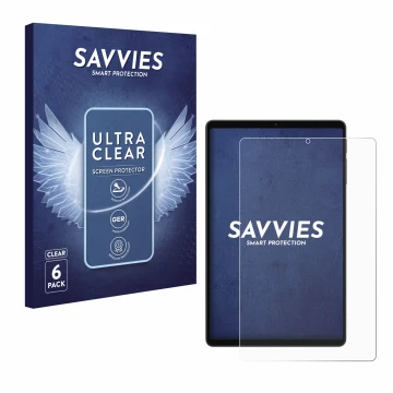 Vorderseite einer Produktverpackung mit dem Markenlogo Savvies. Daneben ist das Gerät Alldocube iPlay 70 mini Ultra mit dem zu