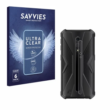 Vorderseite einer Produktverpackung mit dem Markenlogo Savvies. Daneben ist das Gerät Ulefone Armor X12 Pro (NUR Kameraschutz)
