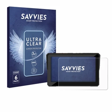 Vorderseite einer Produktverpackung mit dem Markenlogo Savvies. Daneben ist das Gerät Carpuride W502 Pro 5