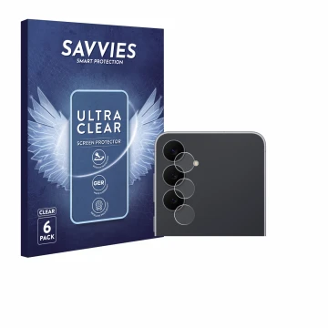 Vorderseite einer Produktverpackung mit dem Markenlogo Savvies. Daneben ist das Gerät Samsung Galaxy S25 FE Enterprise Edition
