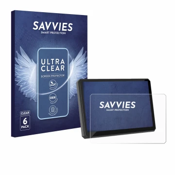Vorderseite einer Produktverpackung mit dem Markenlogo Savvies. Daneben ist das Gerät Carpuride W502BS Pro 5