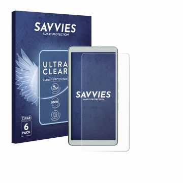 Vorderseite einer Produktverpackung mit dem Markenlogo Savvies. Daneben ist das Gerät Viwoods AiPaper Reader mit dem zugehörig