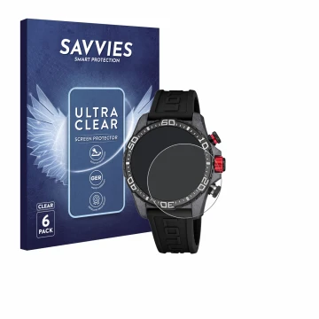 Vorderseite einer Produktverpackung mit dem Markenlogo Savvies. Daneben ist das Gerät Lotus Connected 20000/4 (45 mm) mit dem 