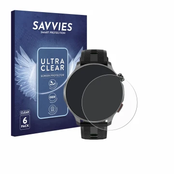 Vorderseite einer Produktverpackung mit dem Markenlogo Savvies. Daneben ist das Gerät Rollme G6 mit dem zugehörigen Displaysch