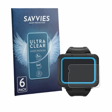 Vorderseite einer Produktverpackung mit dem Markenlogo Savvies. Daneben ist das Gerät Shearwater PEREGRINE dive computer mit d