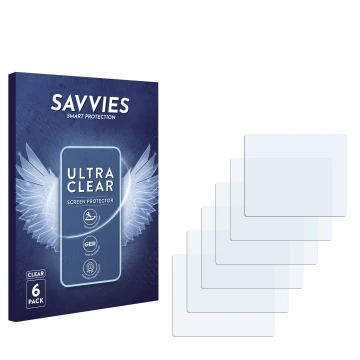 Vorderseite einer Produktverpackung mit dem Markenlogo Savvies. Daneben ist der zugehörige Displayschutz.