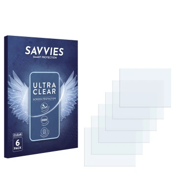 Vorderseite einer Produktverpackung mit dem Markenlogo Savvies. Daneben ist der zugehörige Displayschutz.